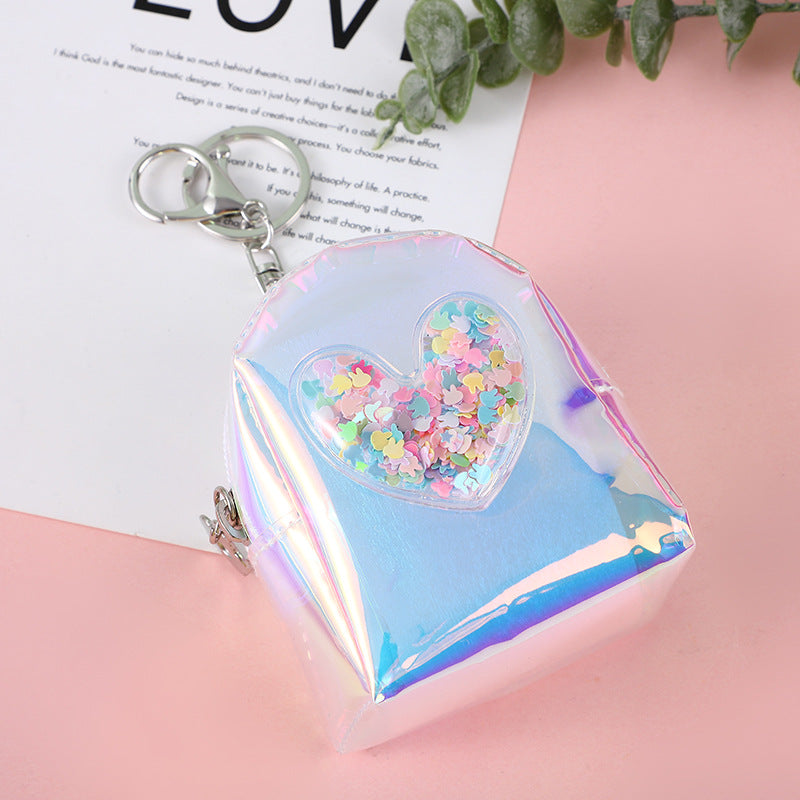 Wholesale Transparent PU Coin Purse Keychain